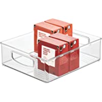 iDesign Caja transparente para el frigorífico- organizador de cocina grande de plástico- organizador de nevera con asas…